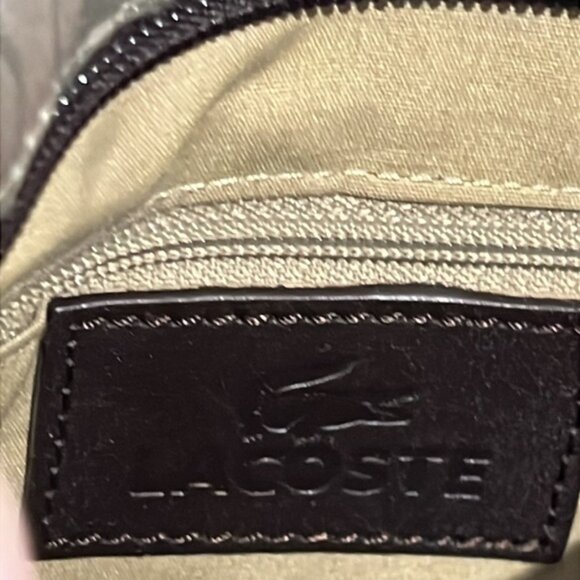 Lacoste Monogram Leather Strap and Trim Crossbody - Picture 9 of 15